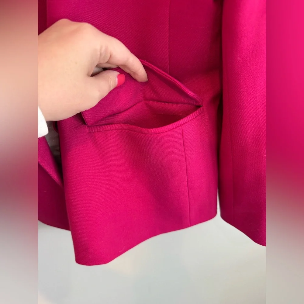 Sezane Raspberry Double-Breasted Blazer - Picture 8 of 11